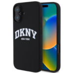Husă pentru Apple iPhone 16 Plus - DKNY Liquid Silicone Arch Logo DKHMP16MSNYACH Negru