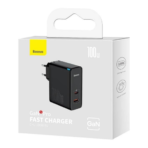 Încărcător rețea Baseus CCGP090201 GaN5 Pro, 100W, PD 3.0, PPS, 1xUSB-C 1xUSB-A, Negru - imagine 5