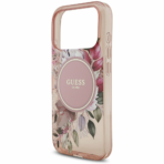 Husă pentru Apple iPhone 17 Pro - Guess IML Flowers Pearl Strap MagSafe, GUHMP17LHFWBRCESP, Roz - imagine 4