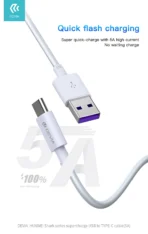 Cablu Devia Shark EC306, USB-A la USB-C, 5A, 1.5m, Alb - imagine 5